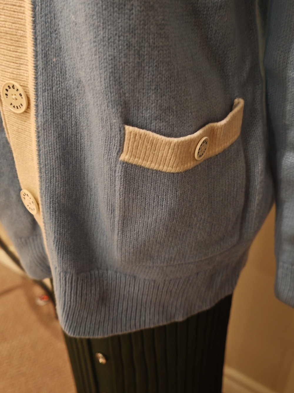 Sandro Amal Varsity Wool Cardigan 01900 - Picture 10 of 16